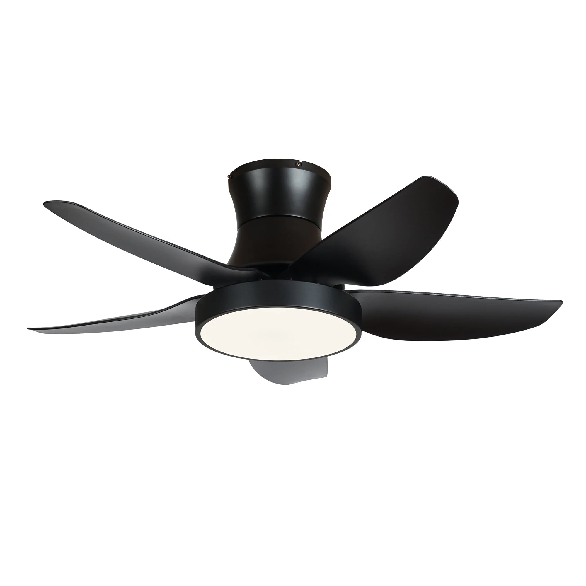 Elegant 46-Inch Black Ceiling Fan with Reversible DC Motor and Dimmable LED Lights