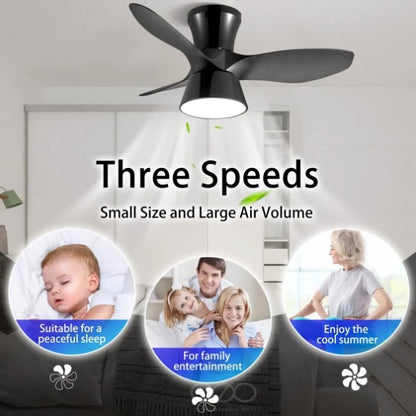 Elegant 46-Inch Black Ceiling Fan with Reversible DC Motor and Dimmable LED Lights