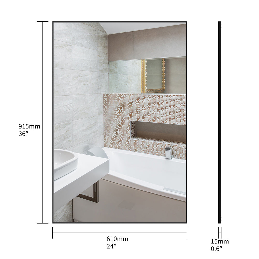 Large minimalist wall mirrors can be hung horizontally or upright, Suitable for bedrooms, cloakrooms, bathrooms, and toilets.