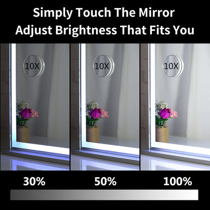 Hollywood Vanity Mirror with LED Backlit Lights, Lighted Tabletop Makeup Mirror for Dressing Room &amp; Bedroom,3 Color Modes with Dimmer