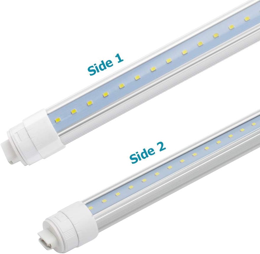 10ft LED T8 Double Sided Tube - 60W - 7800 Lumens, Ballast Bypass (Type B), 85-277VAC, ETL, DLC Premium Listed