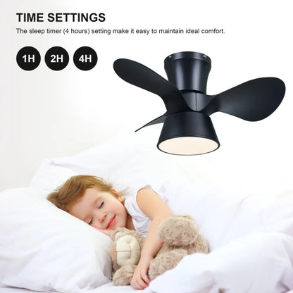 Elegant 46-Inch Black Ceiling Fan with Reversible DC Motor and Dimmable LED Lights