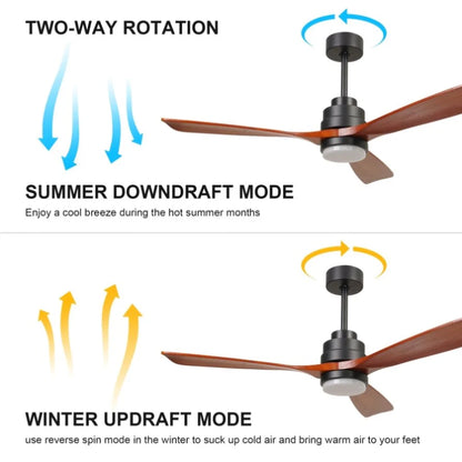 Elegant 46-Inch Black Ceiling Fan with Reversible DC Motor and Dimmable LED Lights