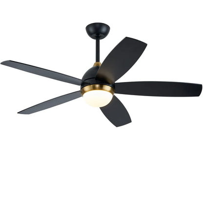 Elegant 46-Inch Black Ceiling Fan with Reversible DC Motor and Dimmable LED Lights