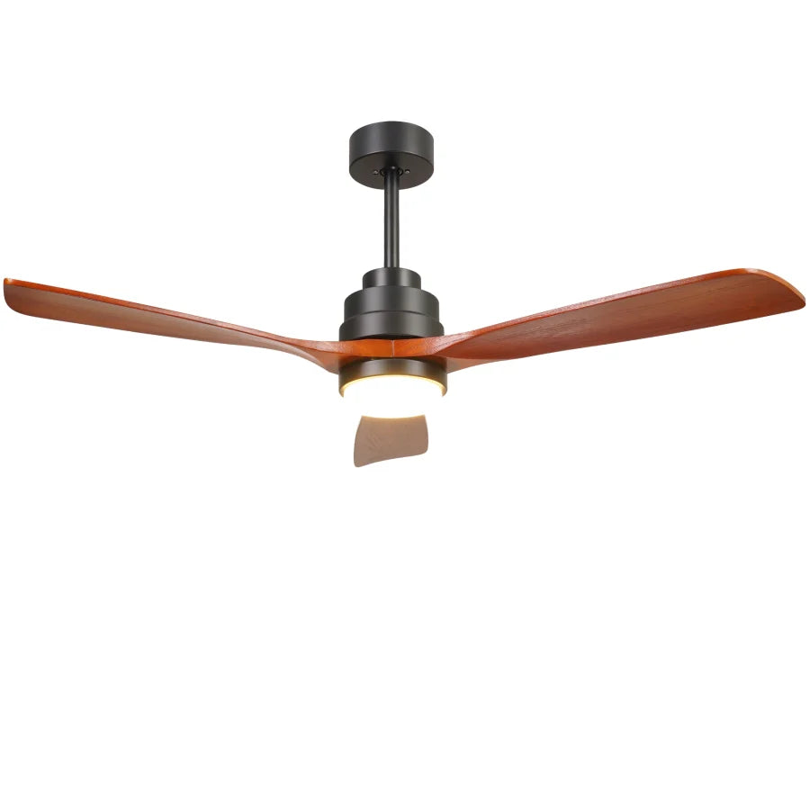 Elegant 46-Inch Black Ceiling Fan with Reversible DC Motor and Dimmable LED Lights