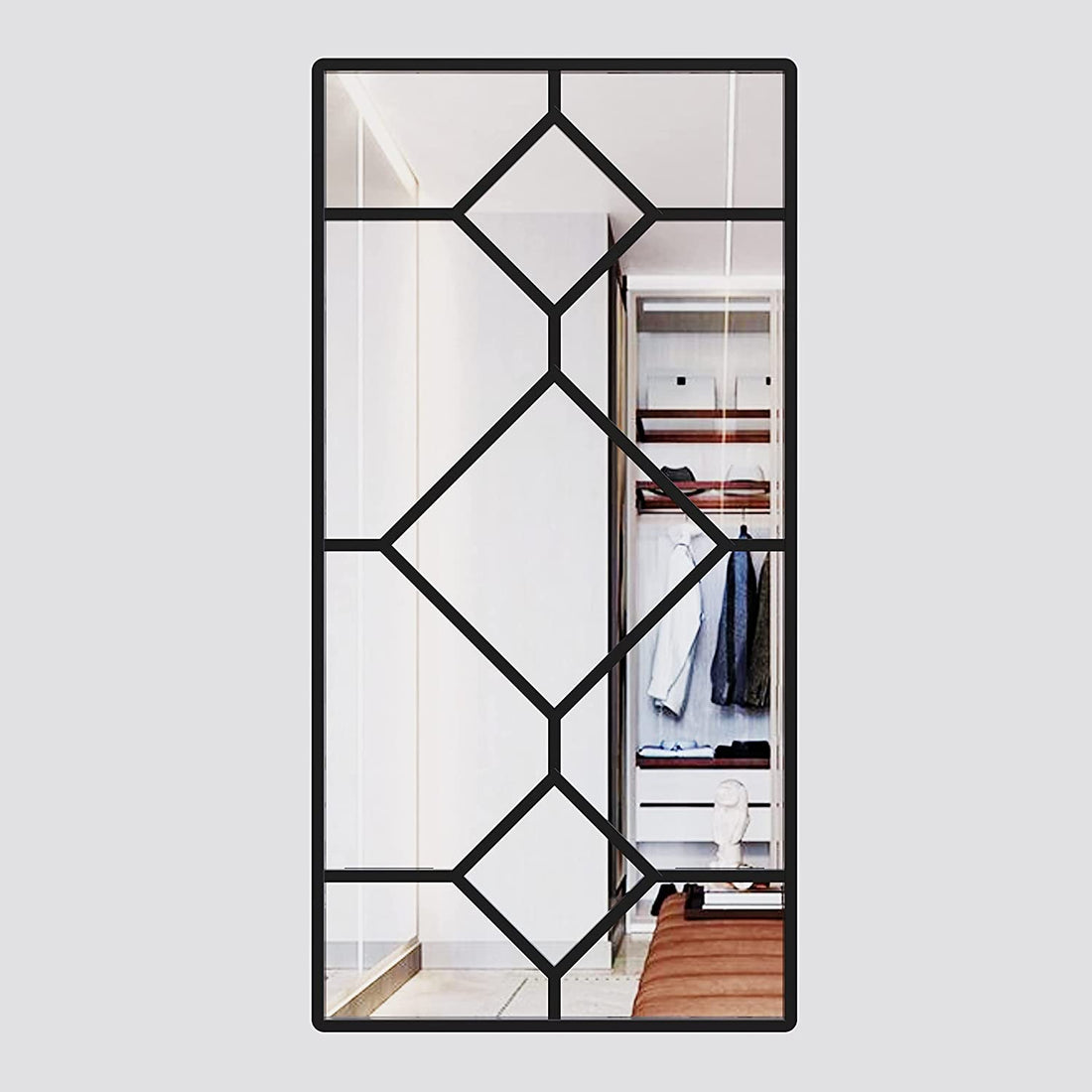 Decorative Mirrors for Wall Decor with Metal Frame, Modern Rectangular Wall Mirrors Decorative Window Mirror Black 30&