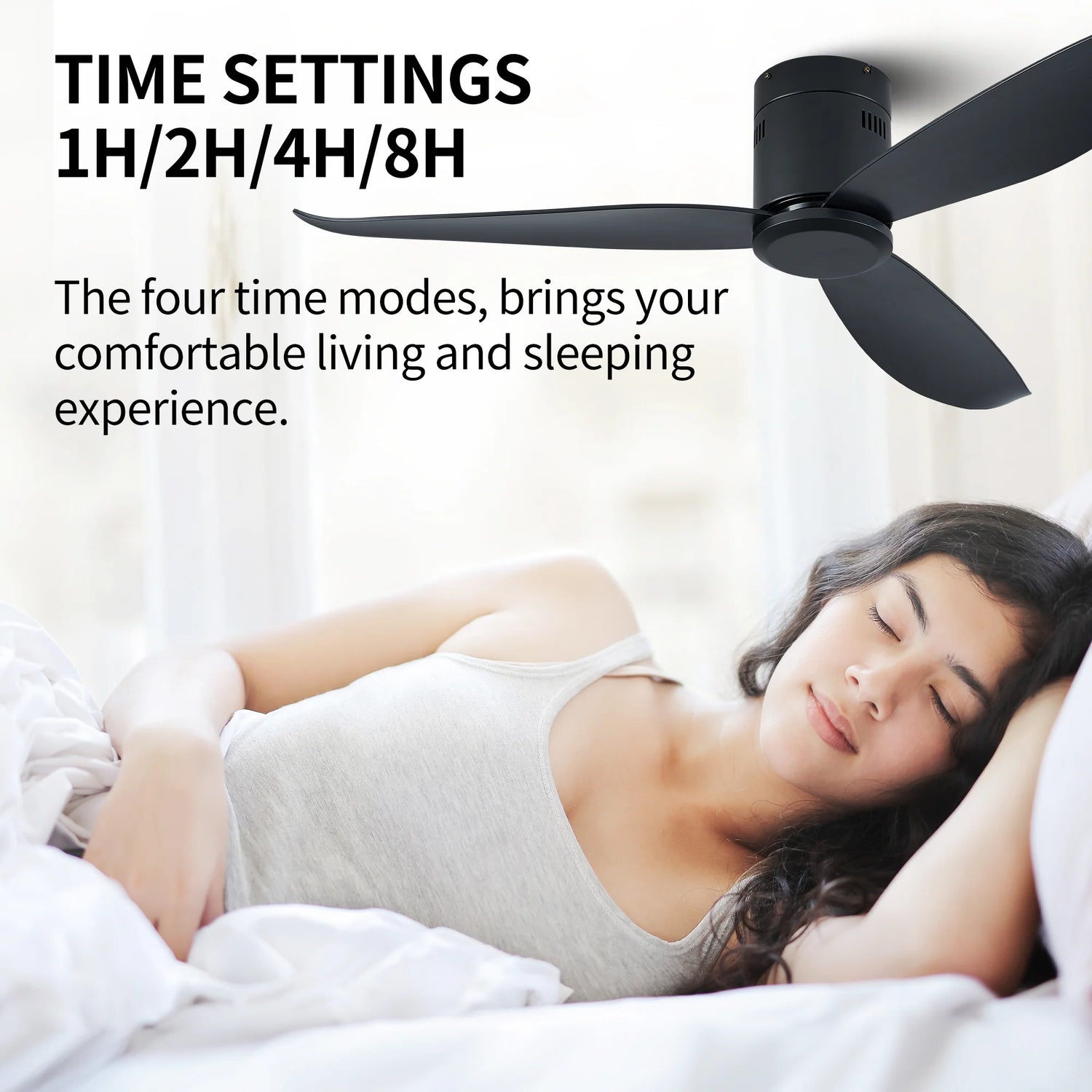 52&quot; Ceiling Fan with DC Motor and Remote Control with Matte Black