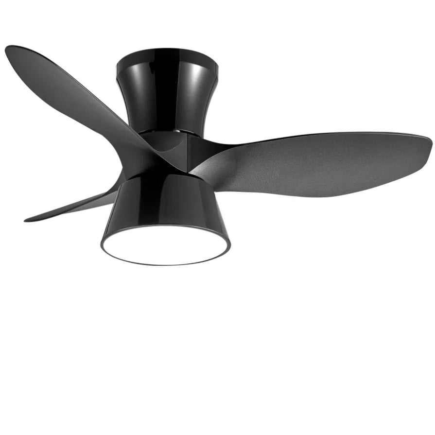 Elegant 46-Inch Black Ceiling Fan with Reversible DC Motor and Dimmable LED Lights