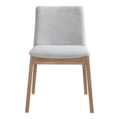 Padmo Oak Arm Chair Light Grey Dining Chairs, Grey / Solid White Oak Frame