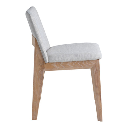 Padmo Oak Arm Chair Light Grey Dining Chairs, Grey / Solid White Oak Frame