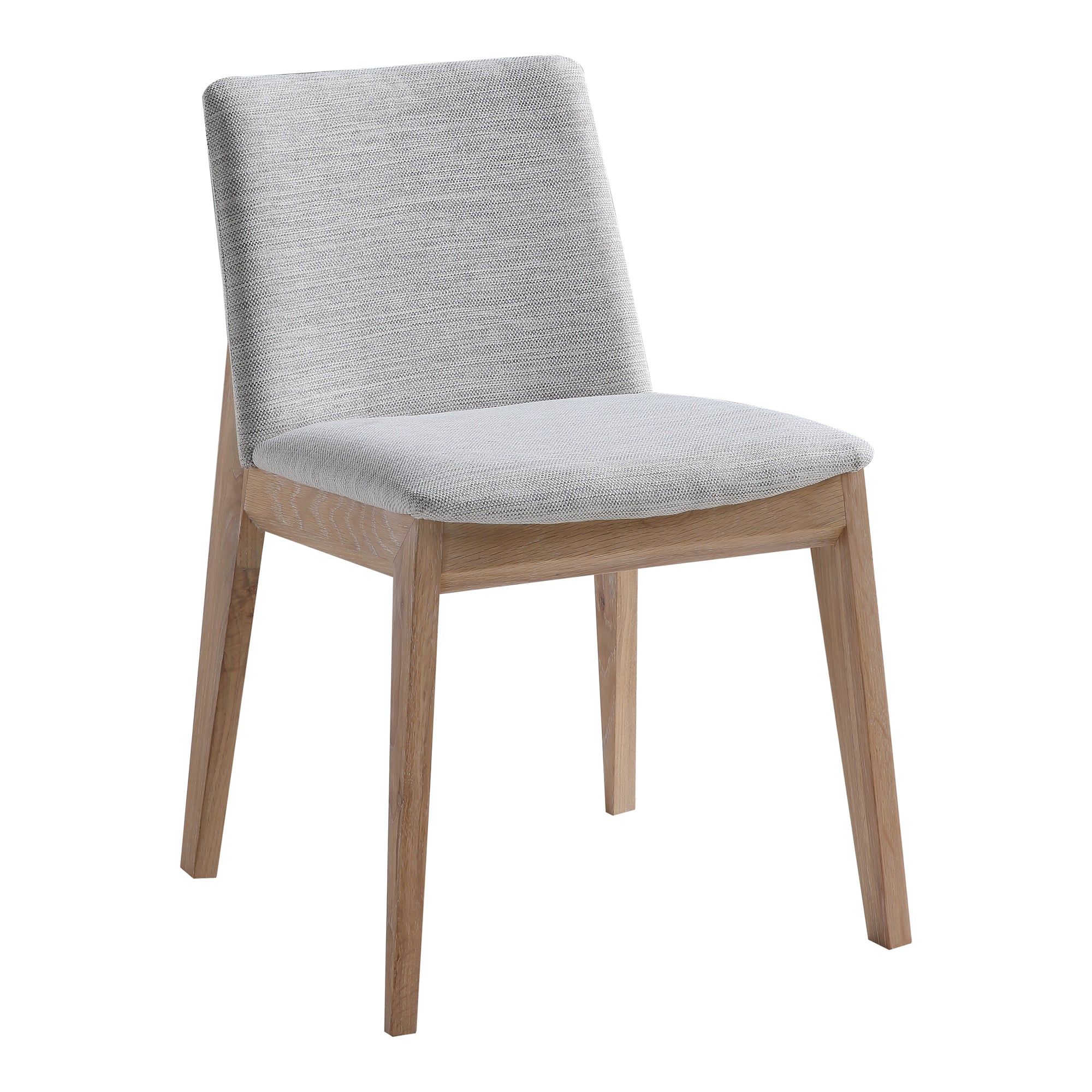 Padmo Oak Arm Chair Light Grey Dining Chairs, Grey / Solid White Oak Frame