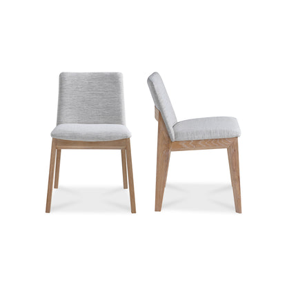 Padmo Oak Arm Chair Light Grey Dining Chairs, Grey / Solid White Oak Frame