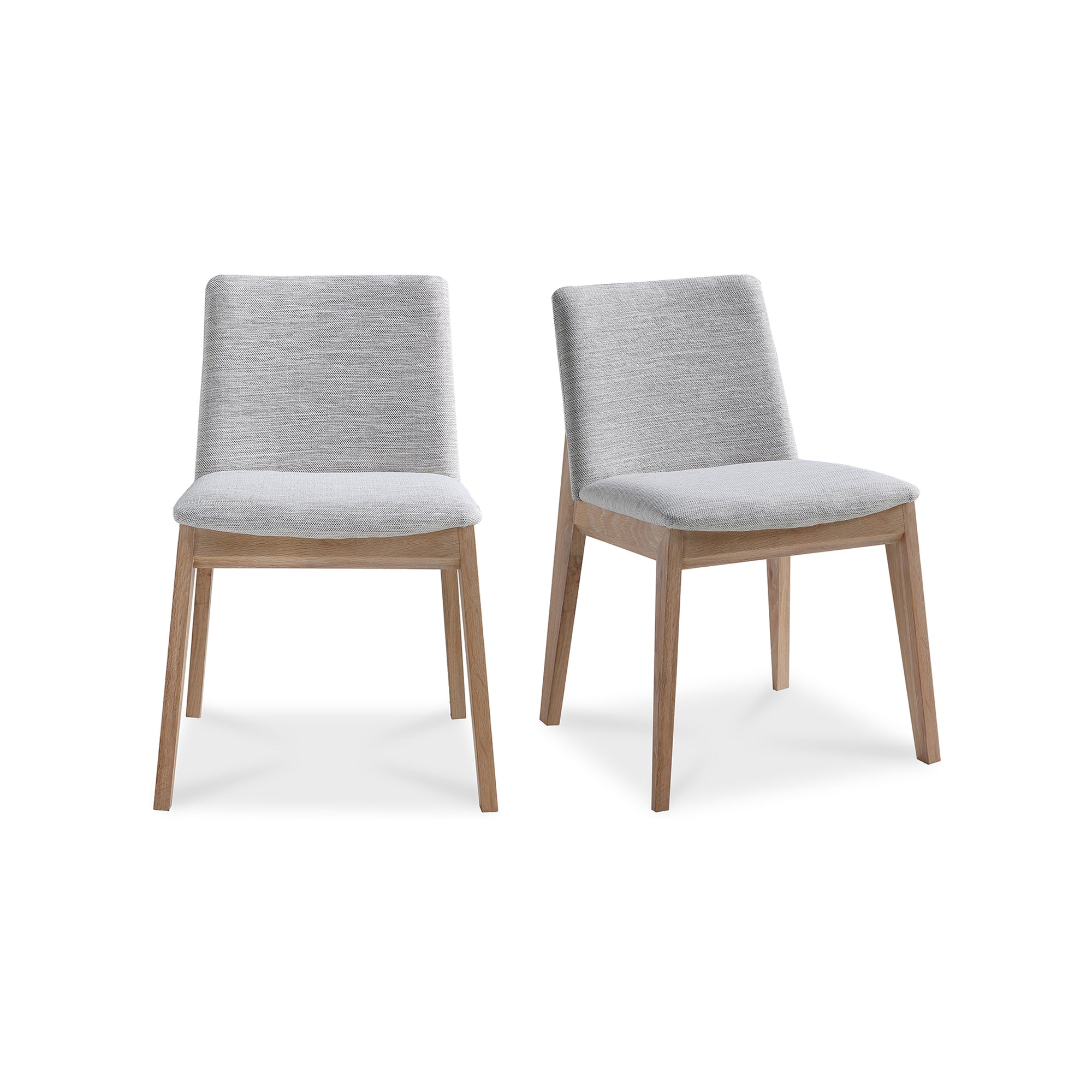 Padmo Oak Arm Chair Light Grey Dining Chairs, Grey / Solid White Oak Frame