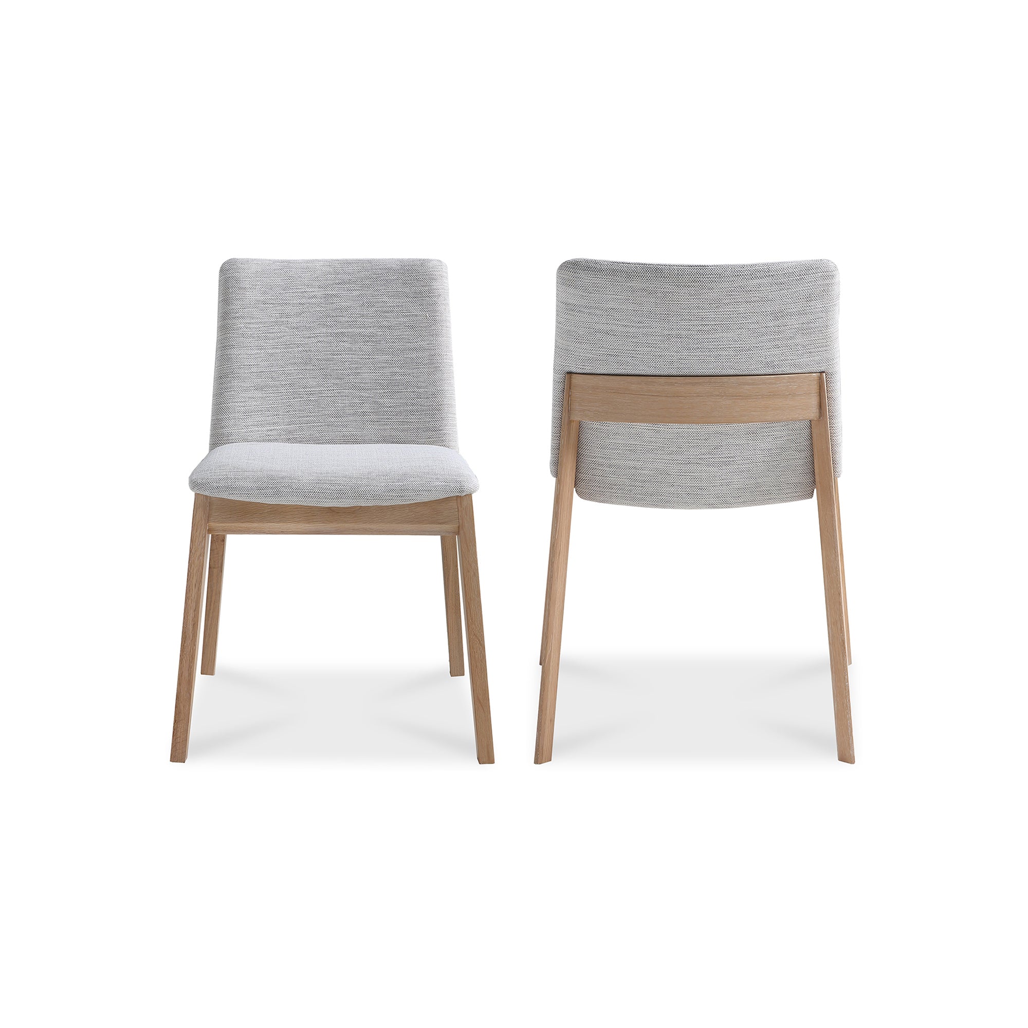 Padmo Oak Arm Chair Light Grey Dining Chairs, Grey / Solid White Oak Frame