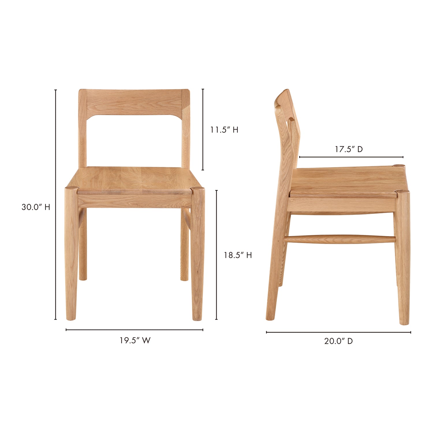 Owen Dining Chair Walnut Brown - Set Of Two Dining Chairs, Brown