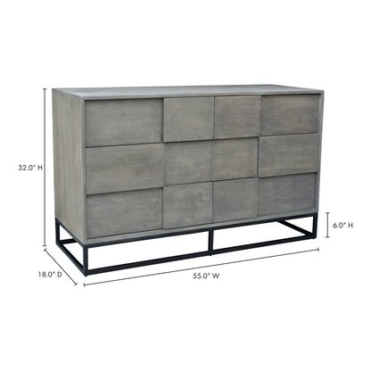 Felice Nightstand Grey Nightstands, Grey / Powder Coated Iron Frame