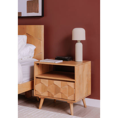 Ode Two Drawer Nightstand Light Golden Nightstands, Brown