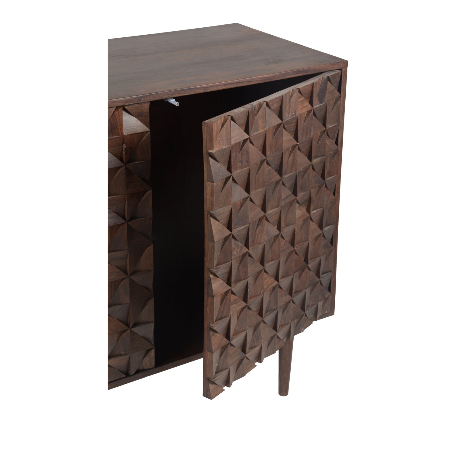 Focuse Nightstand Dark Brown Nightstands, Brown / Brass Accents