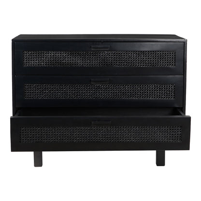 Ashford Nightstand Black Nightstands, Black / Cane Drawer Front