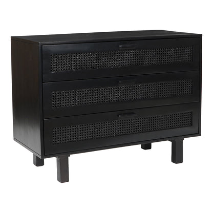 Ashford Nightstand Black Nightstands, Black / Cane Drawer Front