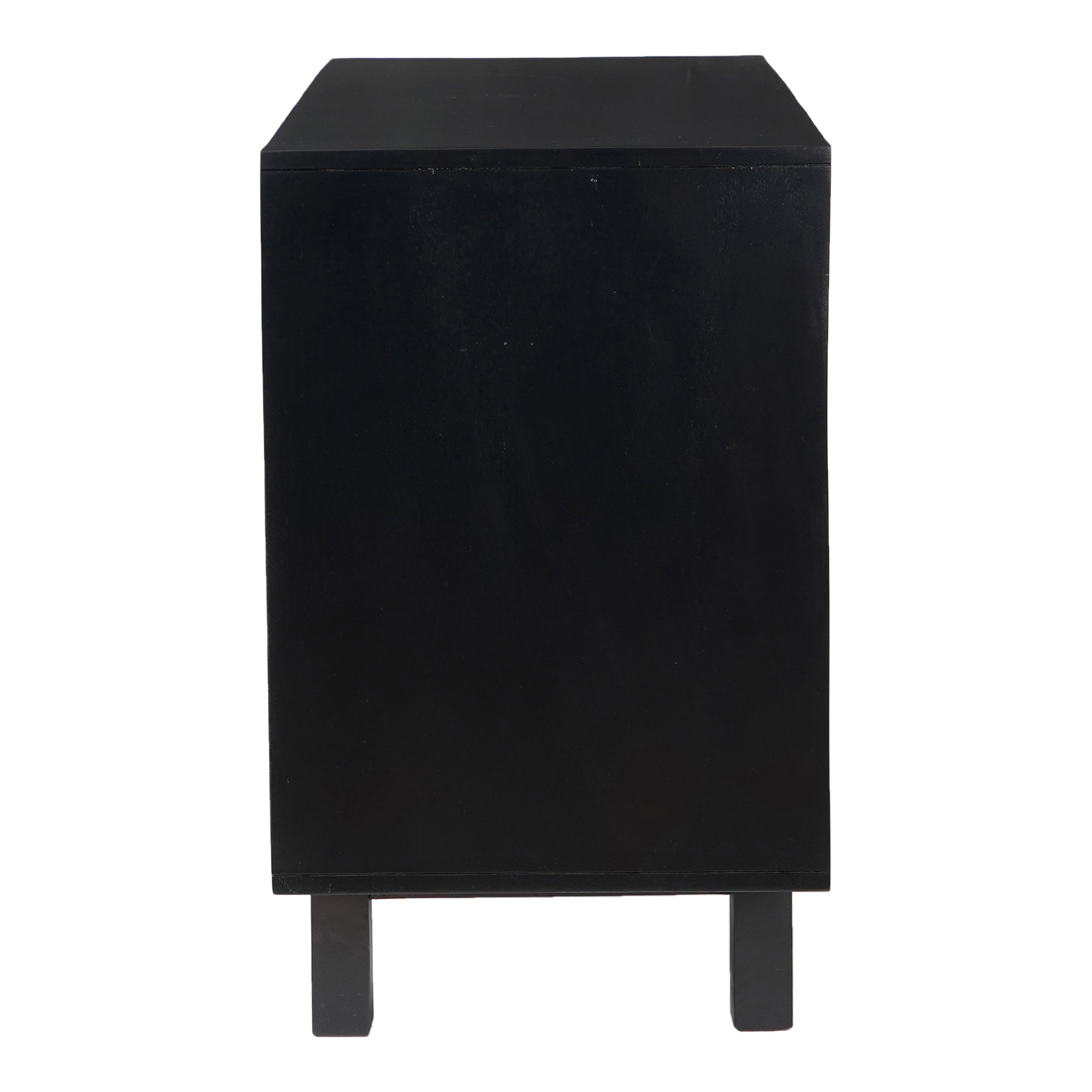 Ashford Nightstand Black Nightstands, Black / Cane Drawer Front