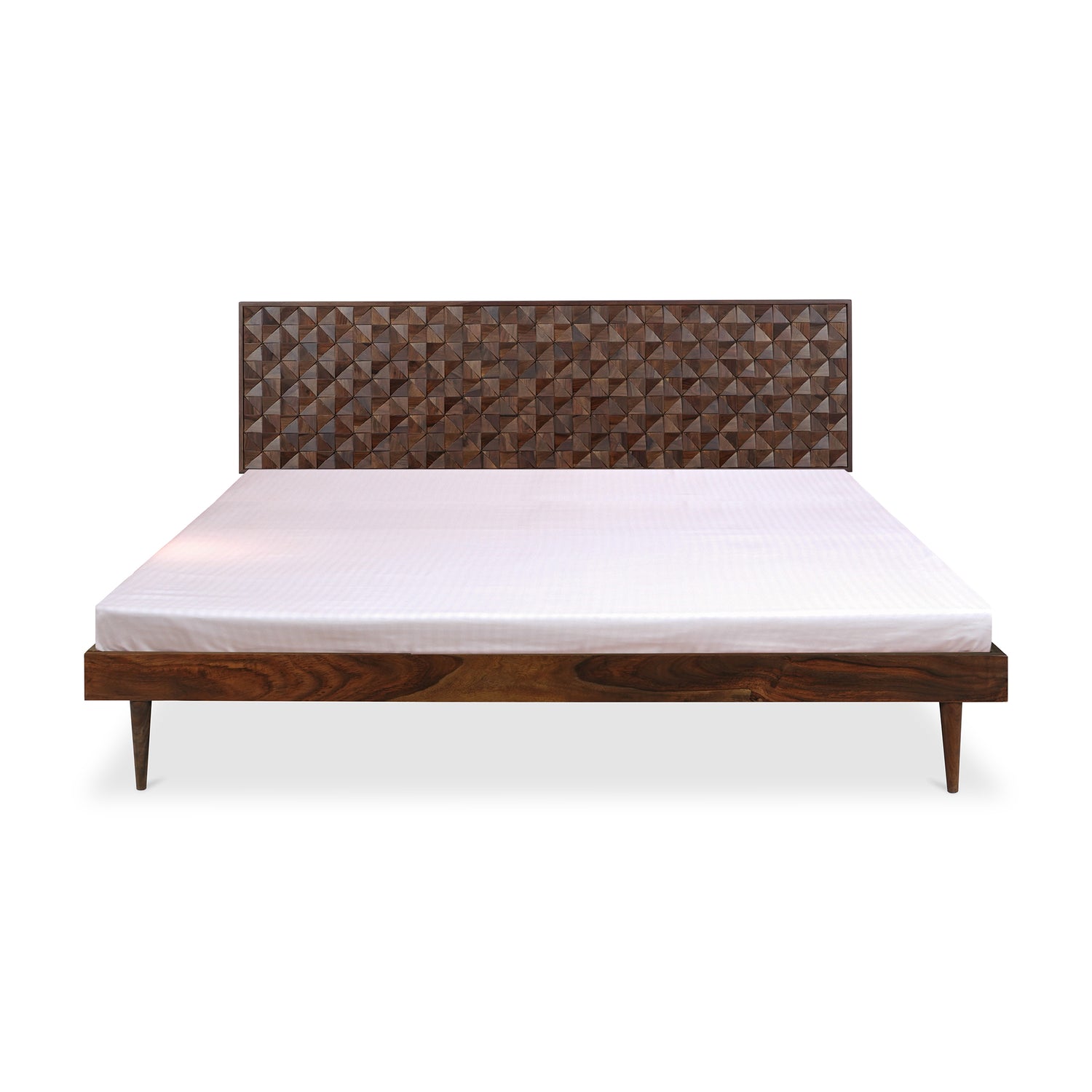 Paolo King Bed Black Beds, Black / Carved Sheesham Wood Headboard on MDF