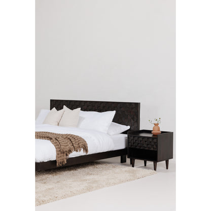 Paolo King Bed Brown Beds, Brown / Carved Sheesham Wood Headboard on MDF