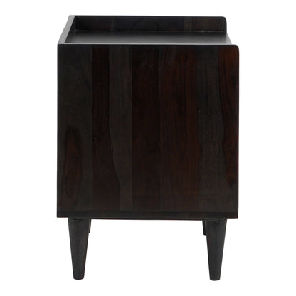 Paolo Nightstand Brown Nightstands, Brown / Carved Sheesham Wood Doors on MDF