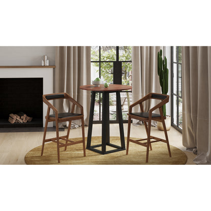 Padmo Arm Chair Black Dining Chairs, Brown / Solid American Walnut