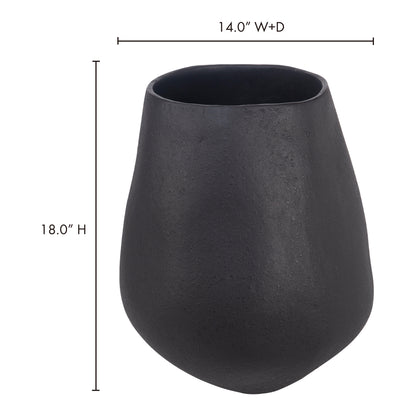 Tros Decorative Vessel Black Vases, Black