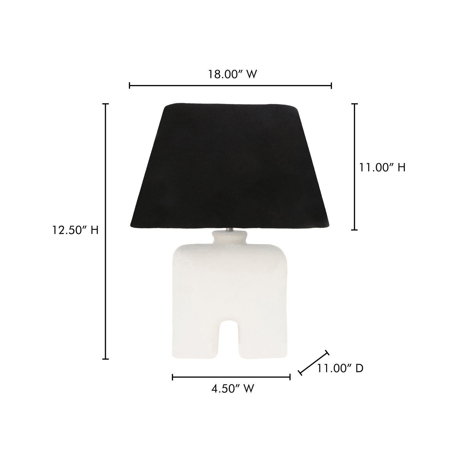 Eve Table Lamp Black Table Lamps, Black / Textured Cotton Shade