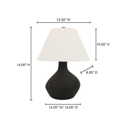 Zara Table Lamp Black Table Lamps, Black / Textured Cotton Shade