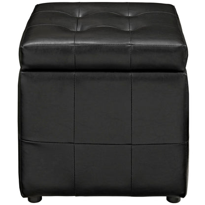 Volt Storage Upholstered Vinyl Ottoman By HouseBean