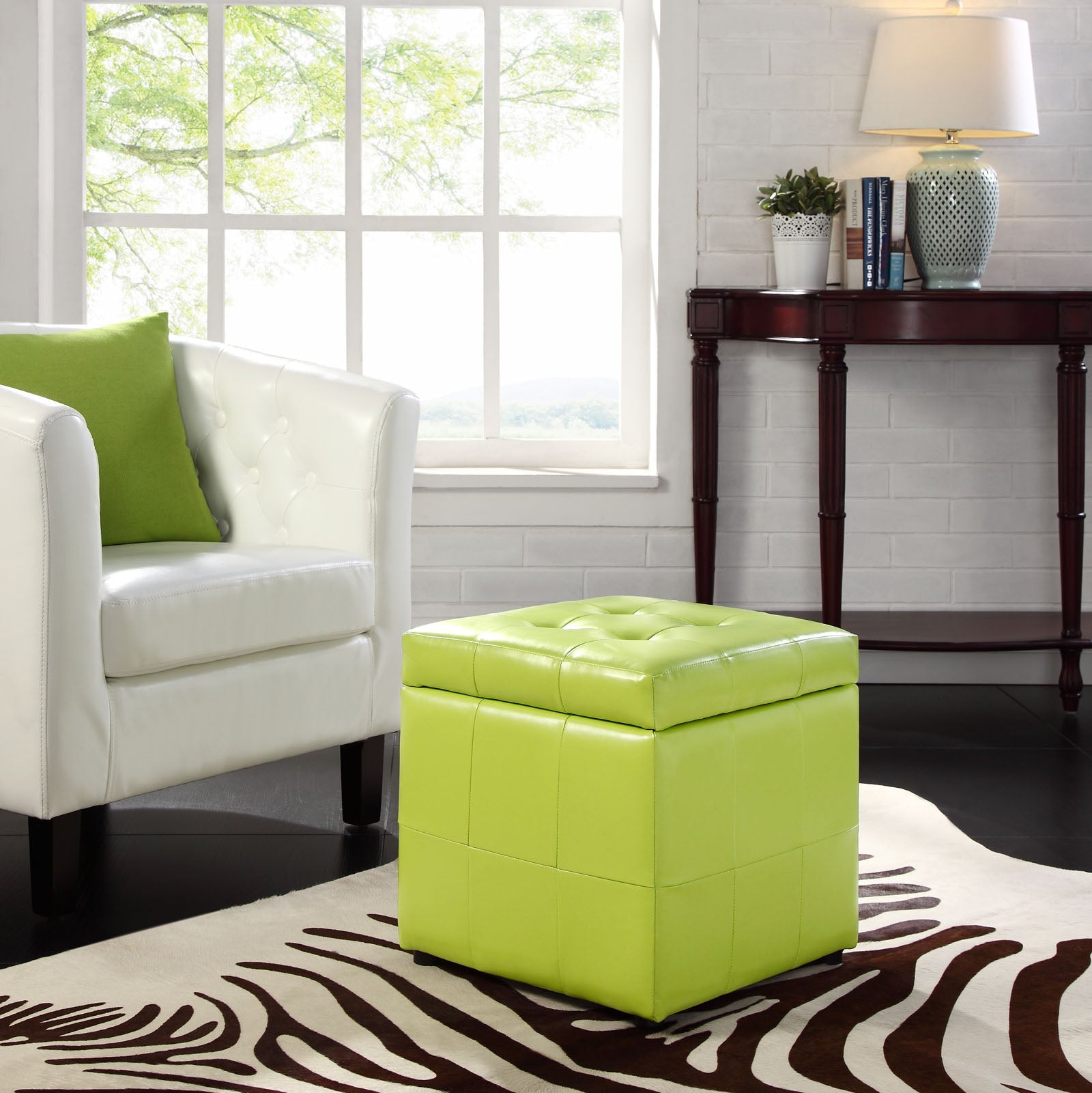 Volt Storage Upholstered Vinyl Ottoman By HouseBean