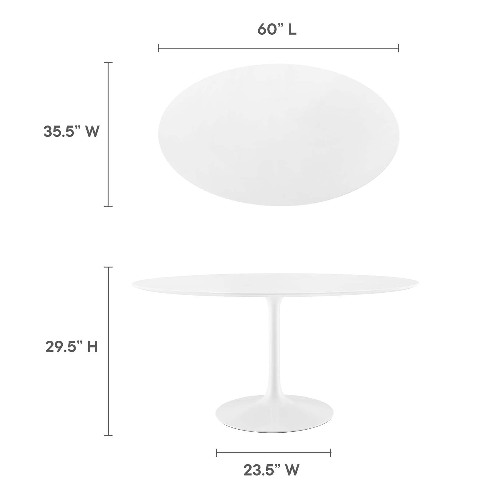 Lippa 60&quot; Oval Wood Top Dining Table By HouseBean