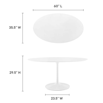 Lippa 60&quot; Oval Wood Top Dining Table By HouseBean