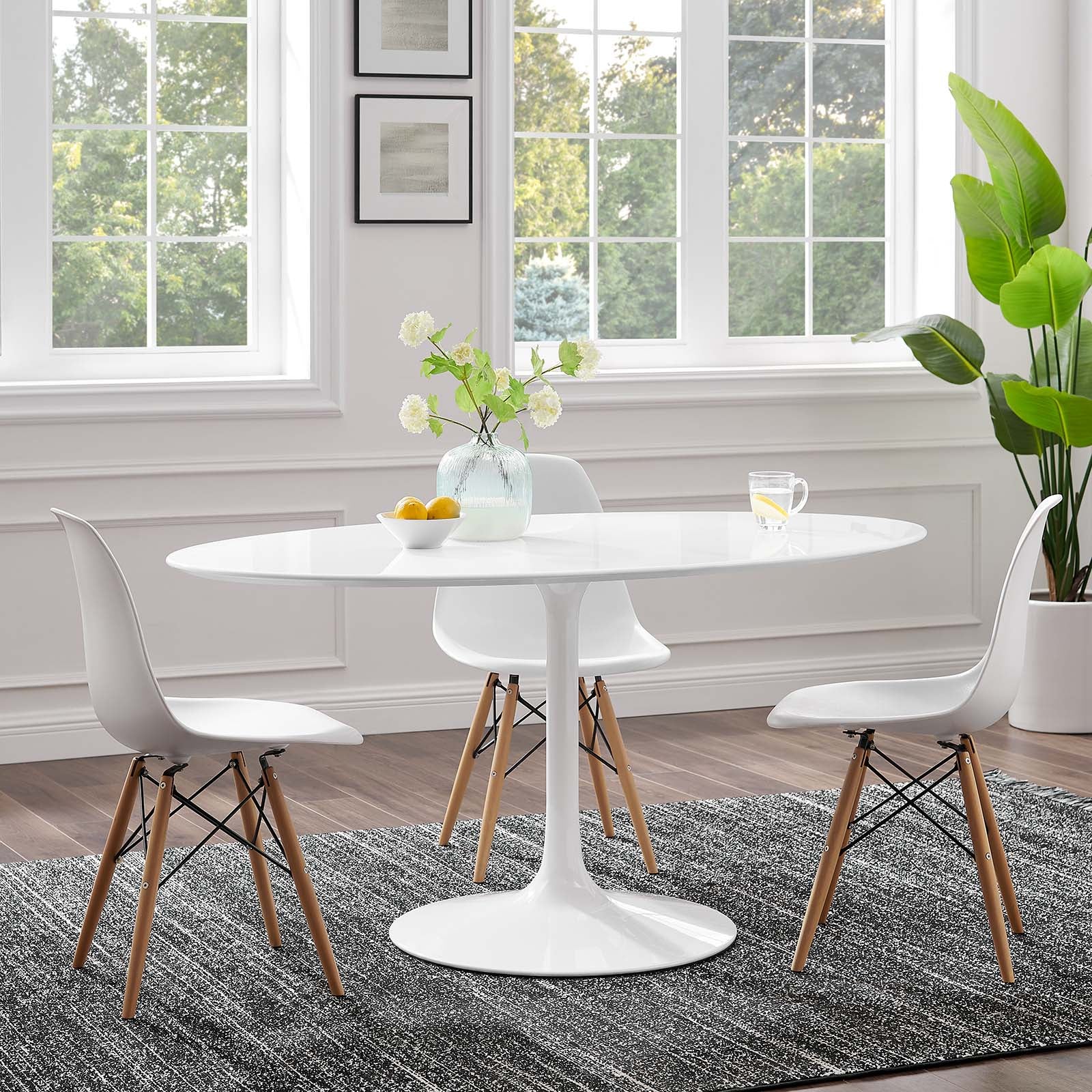 Lippa 60&quot; Oval Wood Top Dining Table By HouseBean