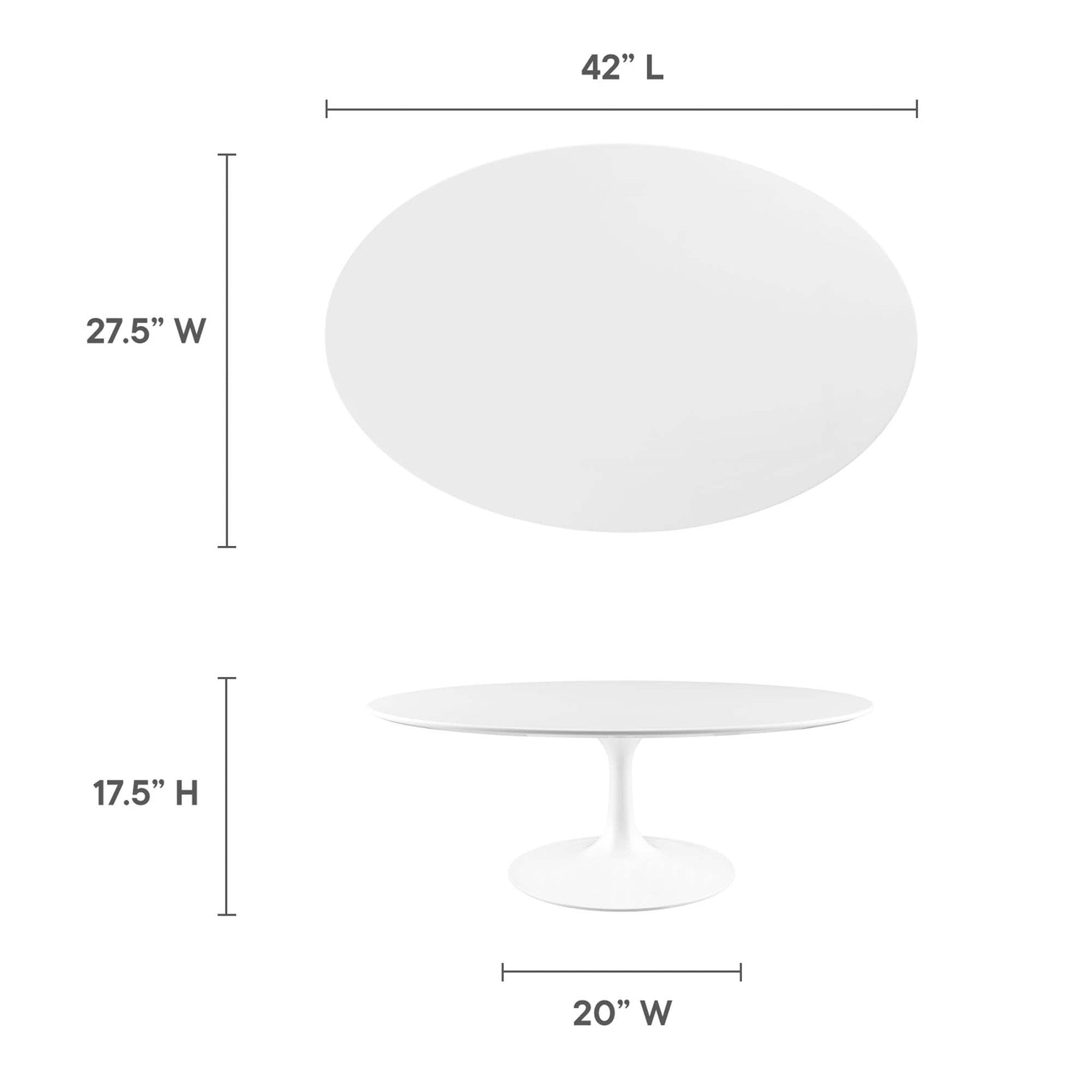 Lippa Oval Wood Coffee Table by Modway