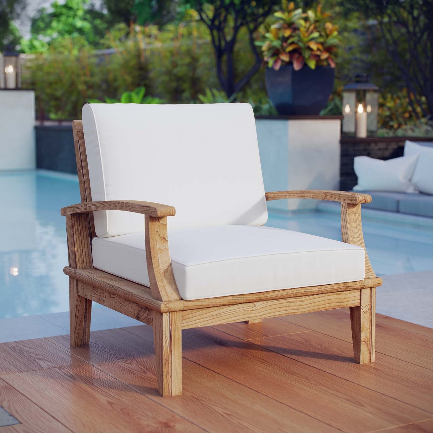 Marina Outdoor Patio Teak Armchair by Modway