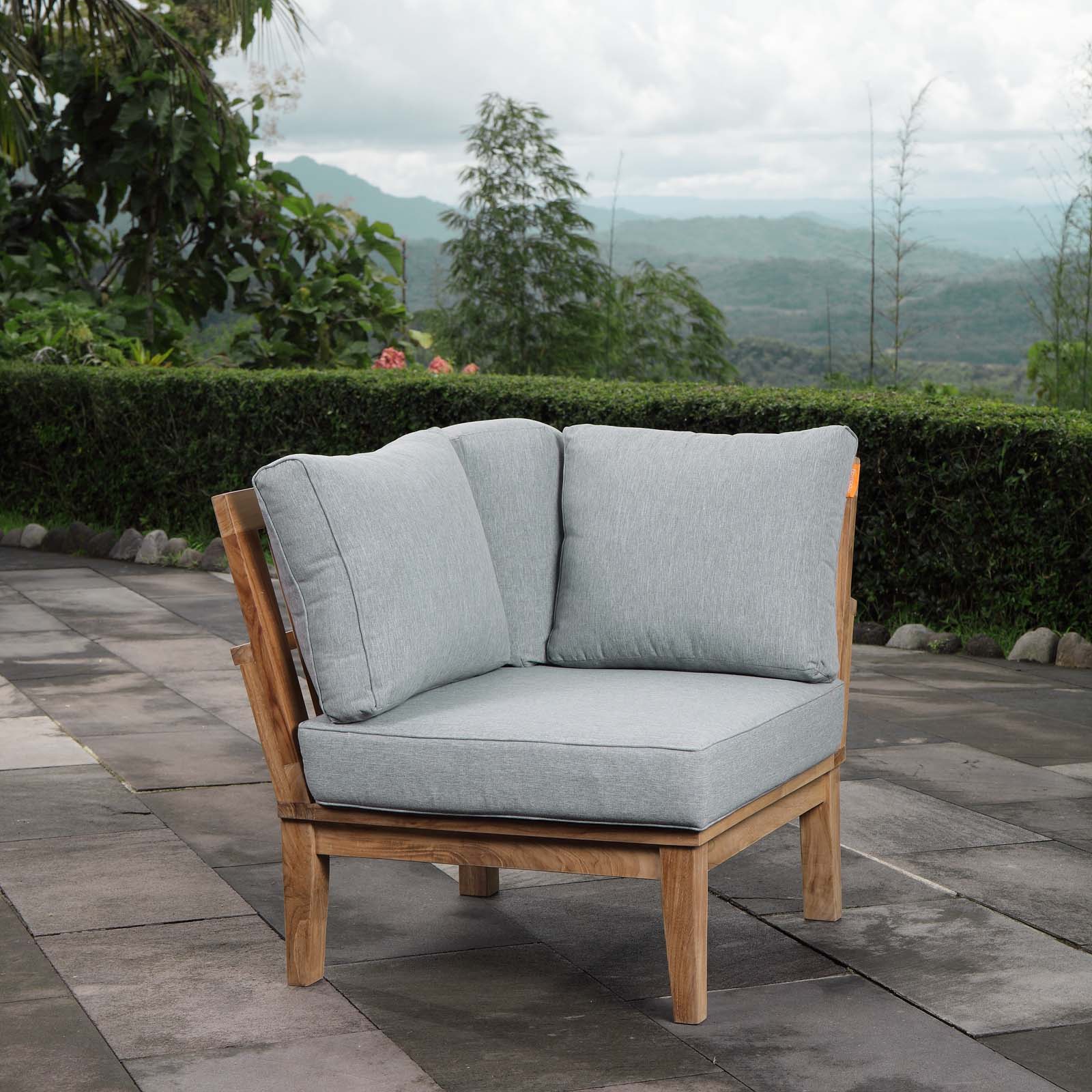 Marina Outdoor Patio Teak Corner Sofa by Modway
