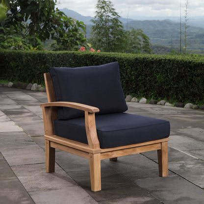 Marina Outdoor Patio Teak Left-Facing Sofa by Modway