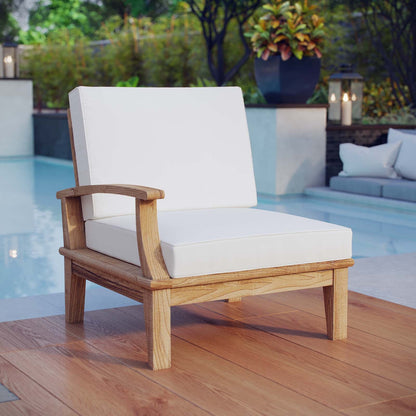 Marina Outdoor Patio Teak Left-Facing Sofa by Modway