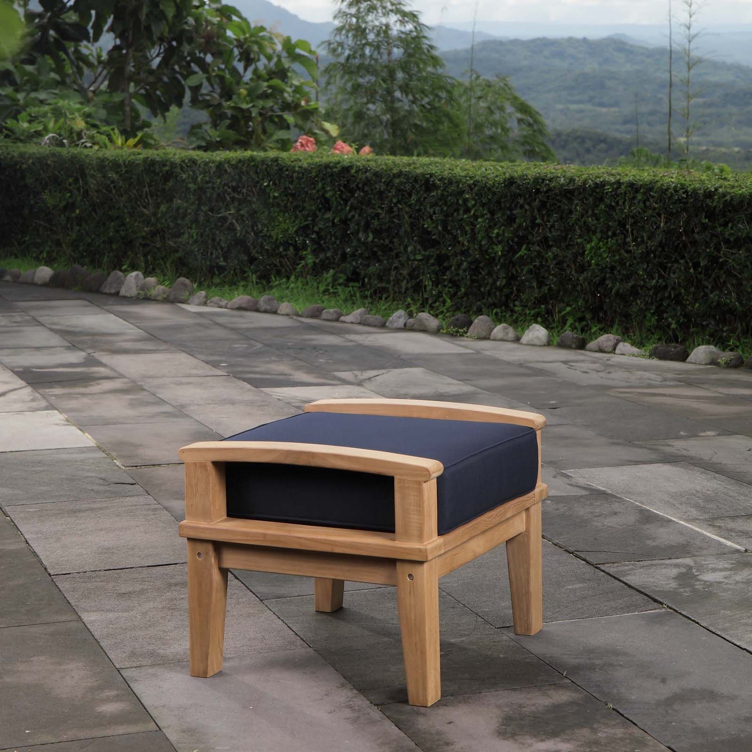 Marina Outdoor Patio Teak Ottoman by Modway