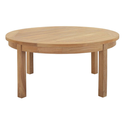 Marina Outdoor Patio Teak Round Coffee Table by Modway