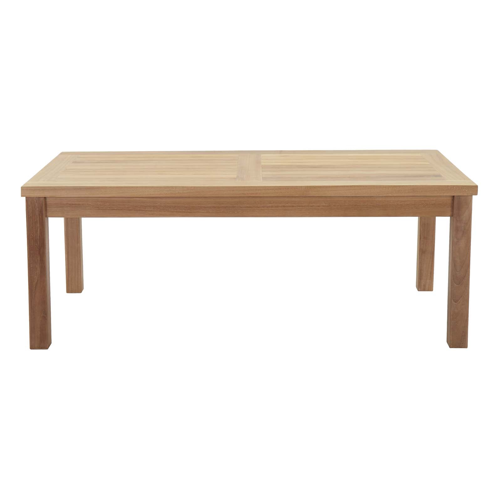 Marina Outdoor Patio Teak Rectangle Coffee Table by Modway