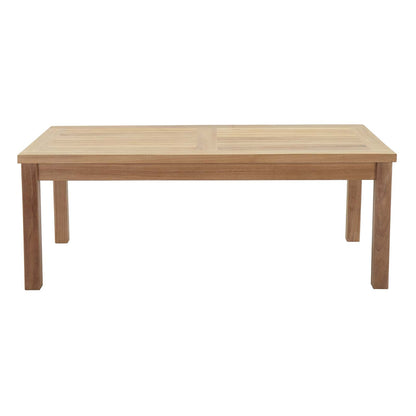 Marina Outdoor Patio Teak Rectangle Coffee Table by Modway