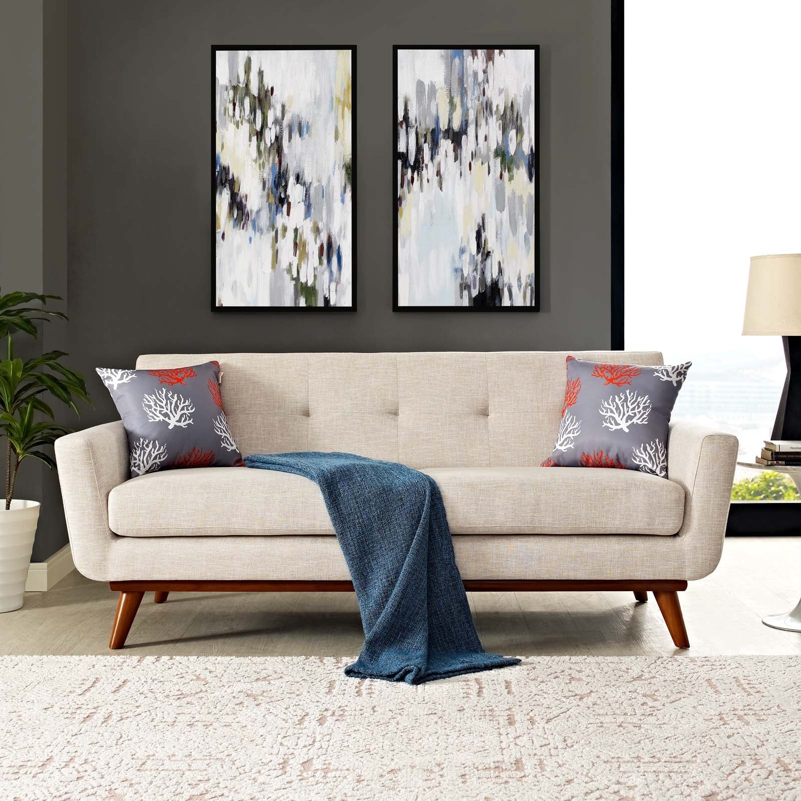 Engage Upholstered Fabric Loveseat By HouseBean