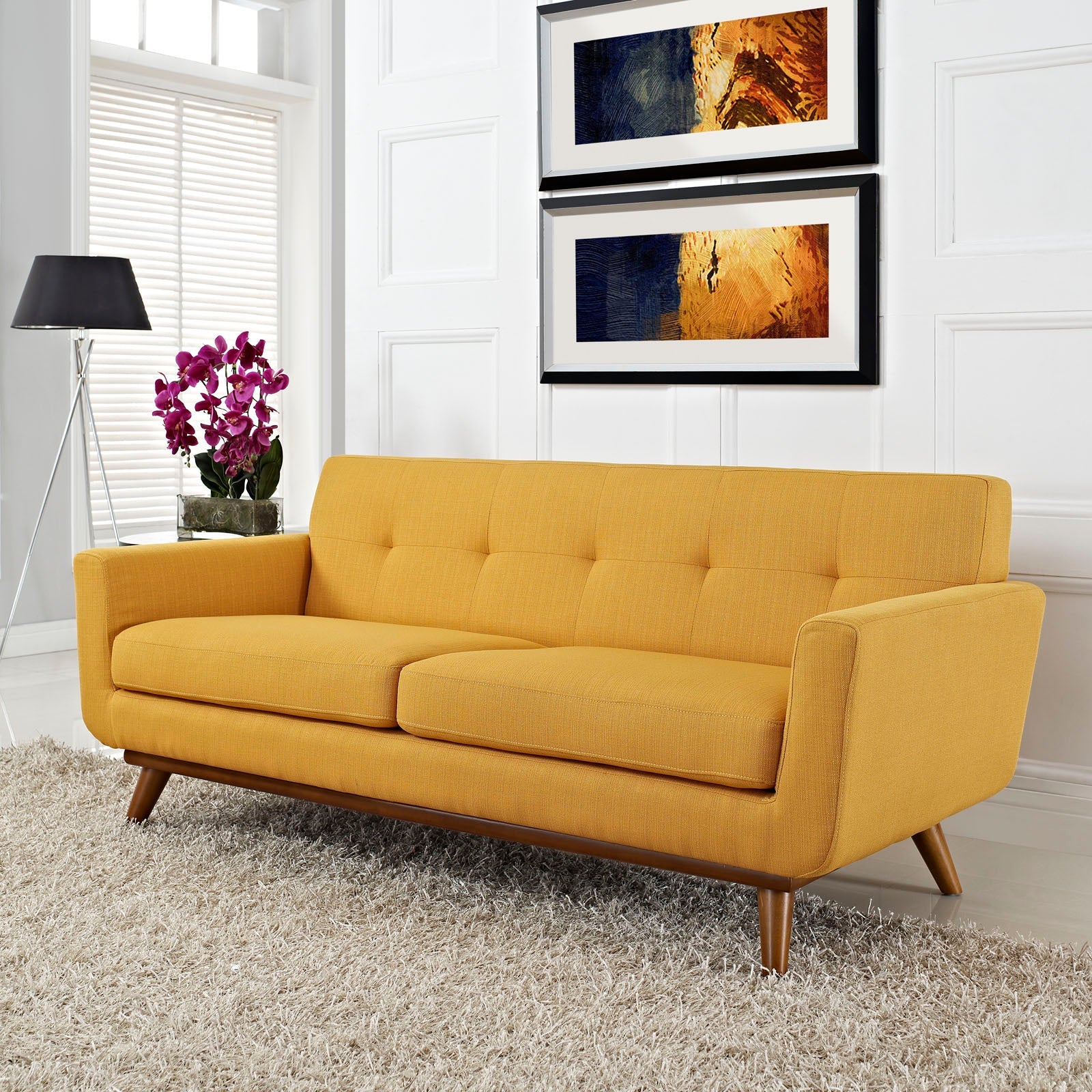 Engage Upholstered Fabric Loveseat By HouseBean