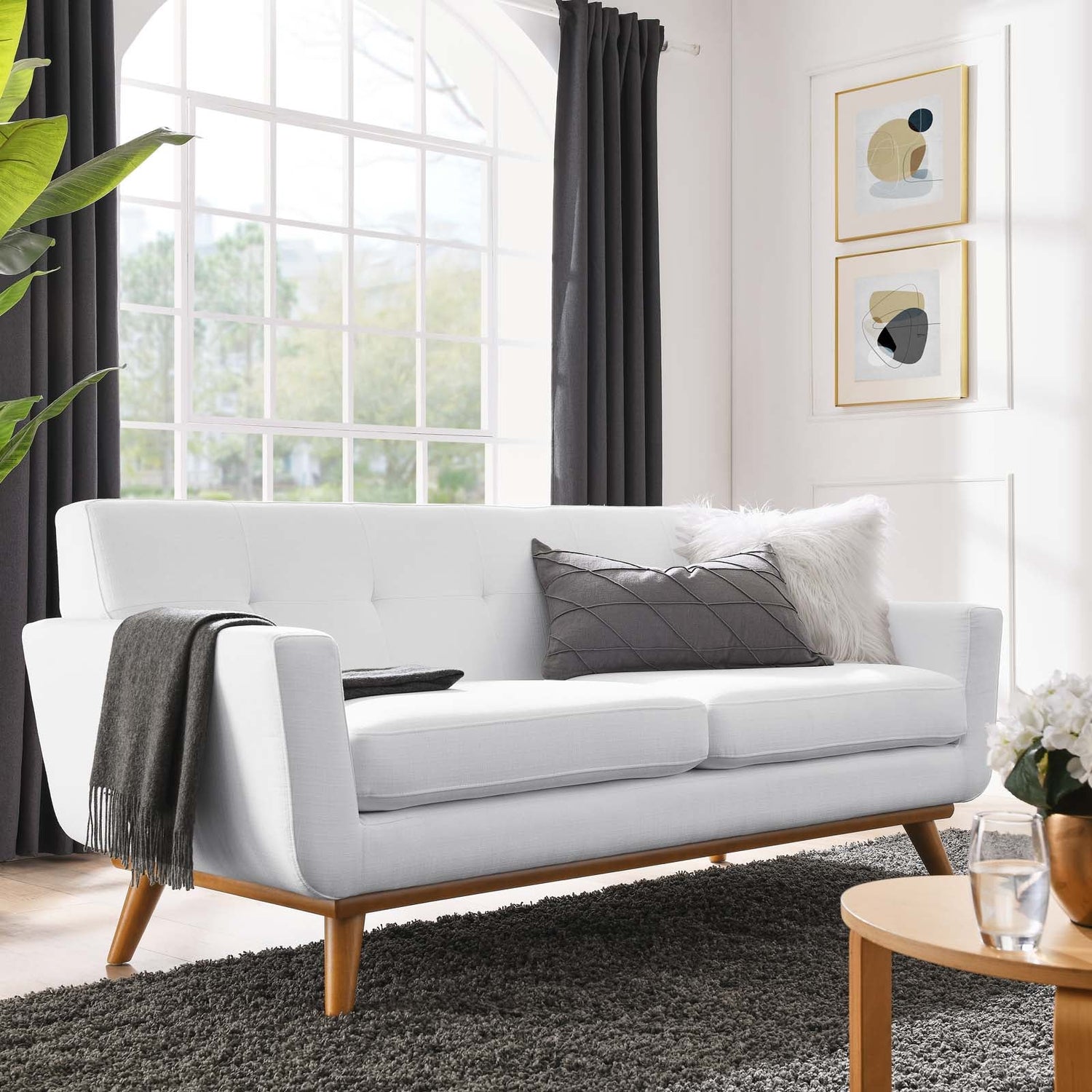 Engage Upholstered Fabric Loveseat By HouseBean