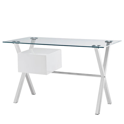 Stasis Glass Top Office Desk by Modway